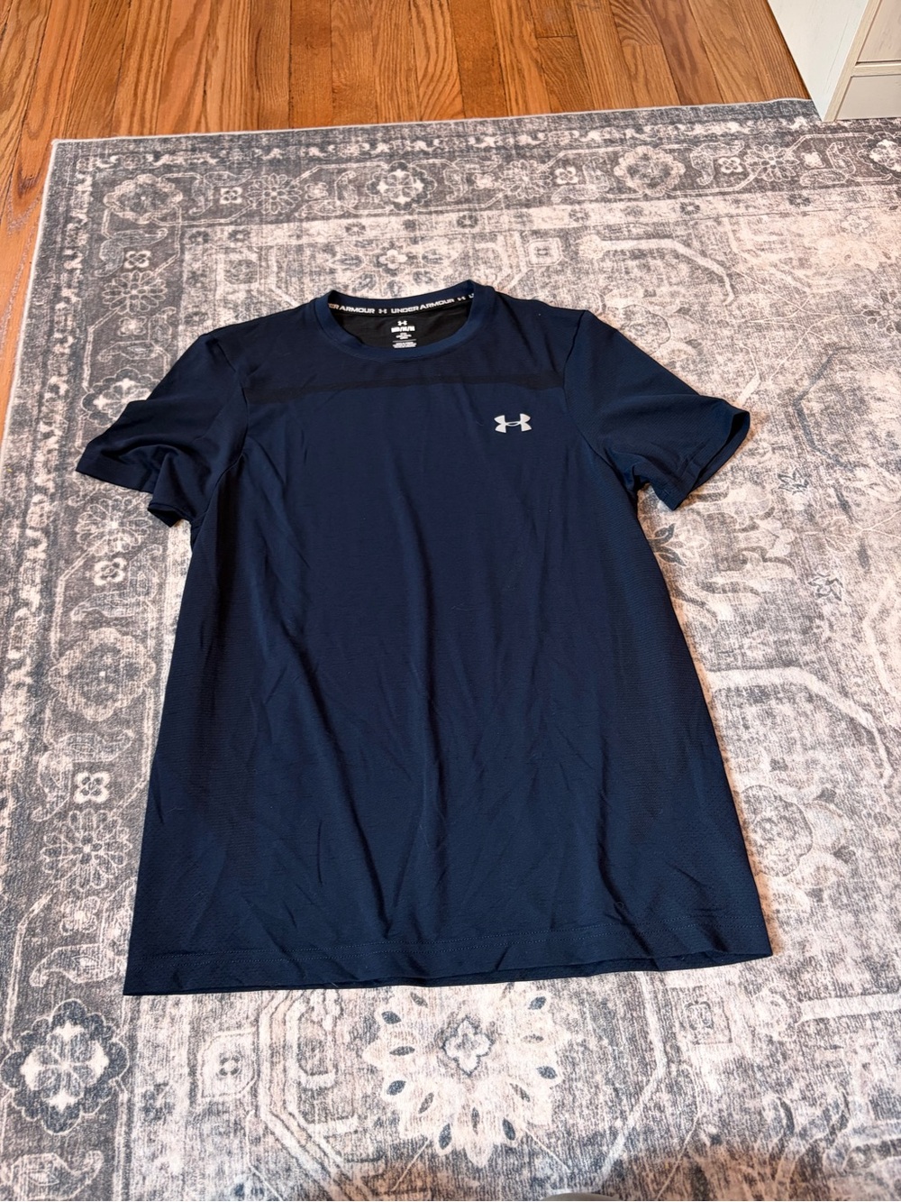Under Armour Navy Short Sleeve Performance Shirt with Reflective Logo